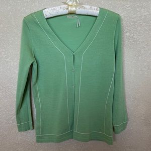 Max Studio silk light green cardigan, XS